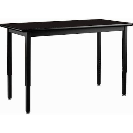 Interion By Global Industrial Utility Table, 30 in W, 48 in L, 22-1/4 to 37-1/4 in H 695747BK